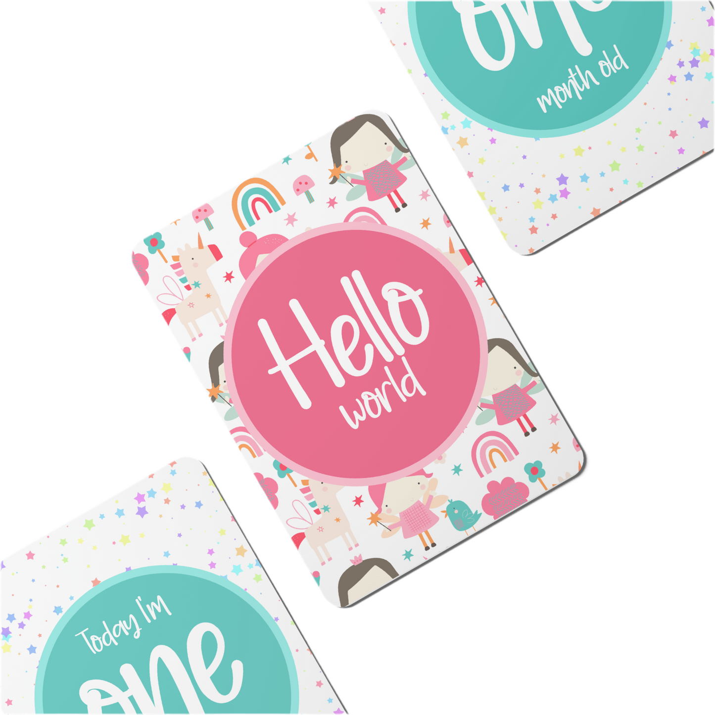 Fairies and Unicorns Baby Milestone Cards - Set of 25-0