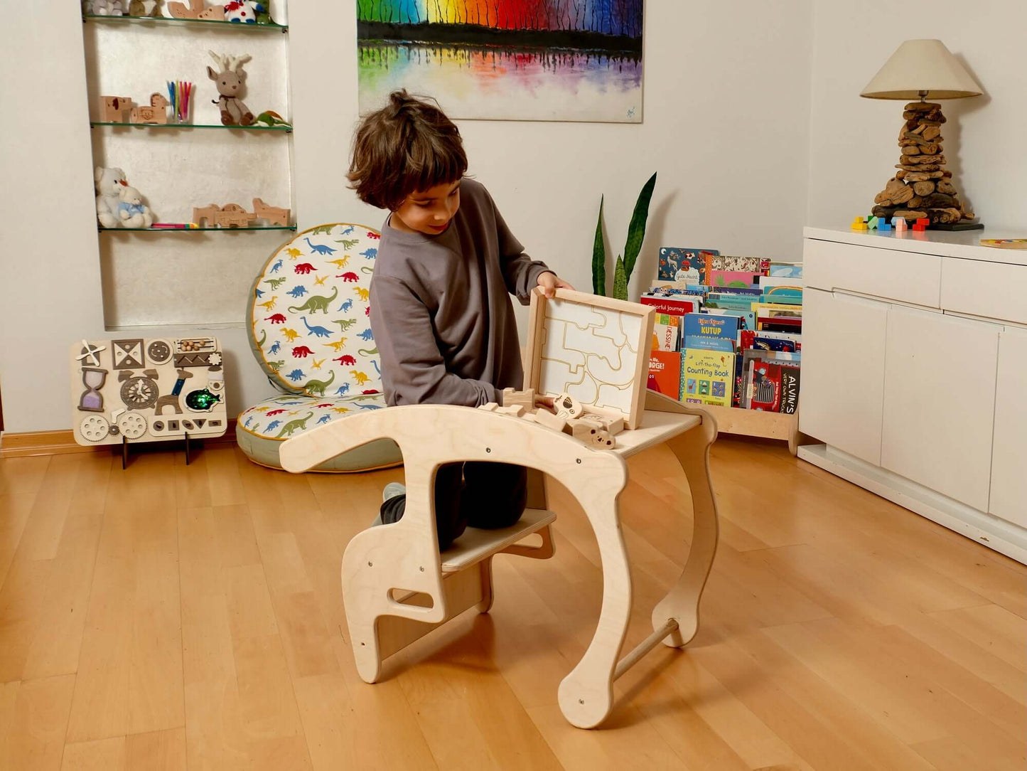 Wooden Safari Animal Puzzle Box for Toddlers-2