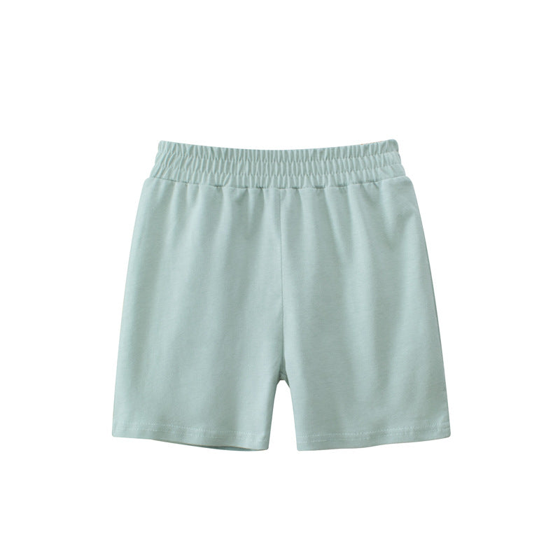 Baby Boy Solid Color Mid Pants In Summer-10