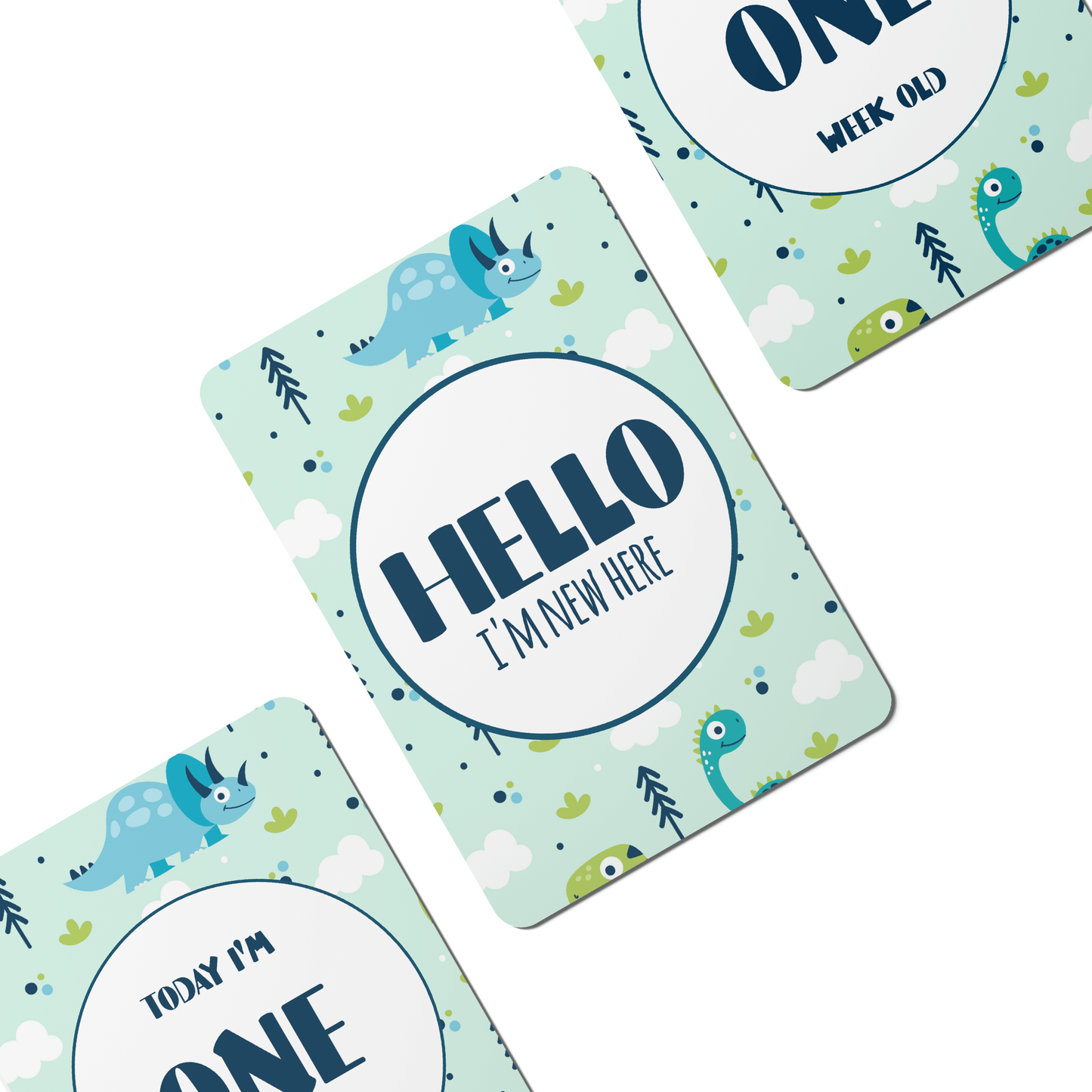 Twinkle Dino Baby Milestone Cards - Set of 25-0
