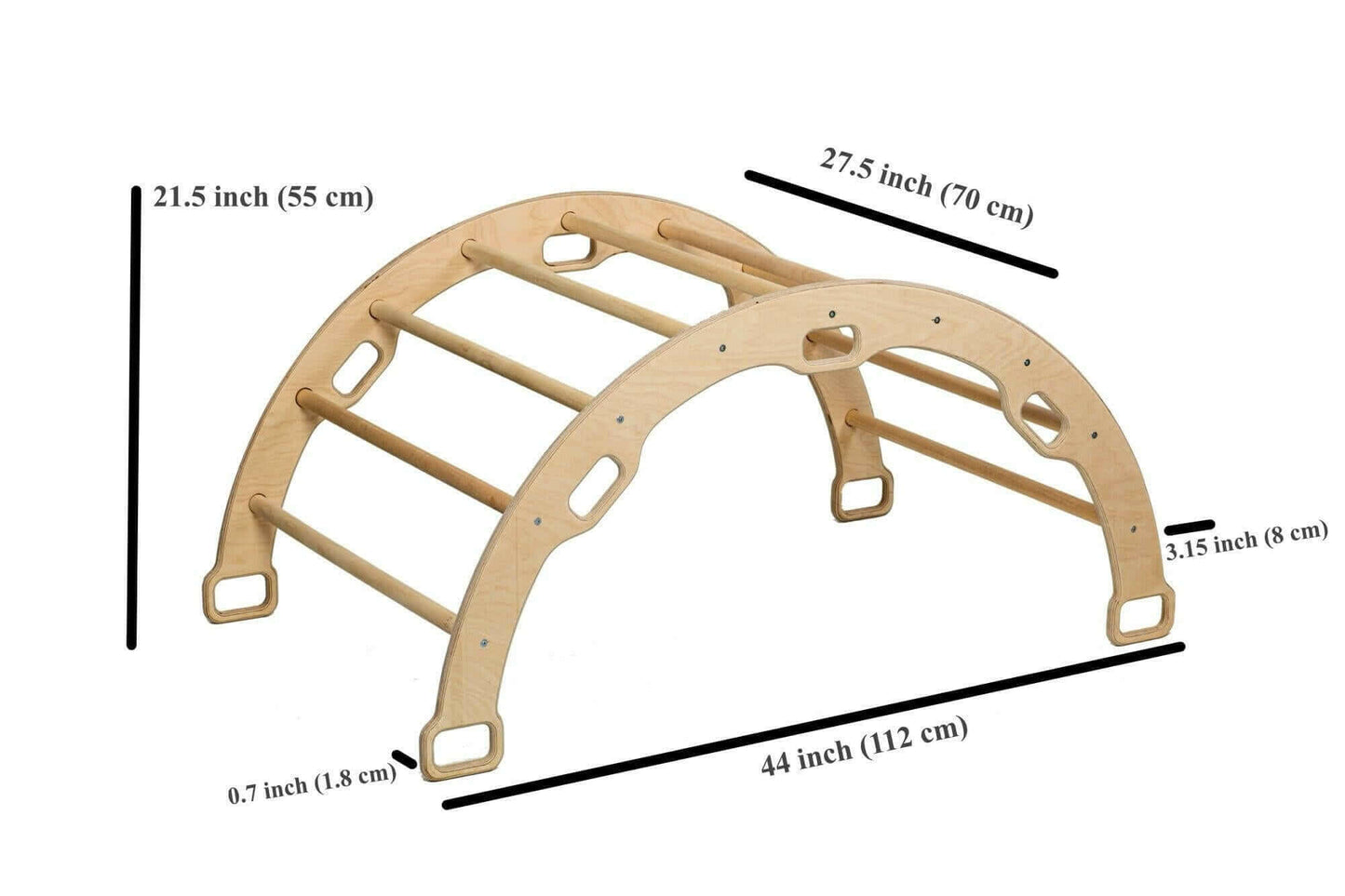 Wooden Climbing Arch Rocker with Ramps-1