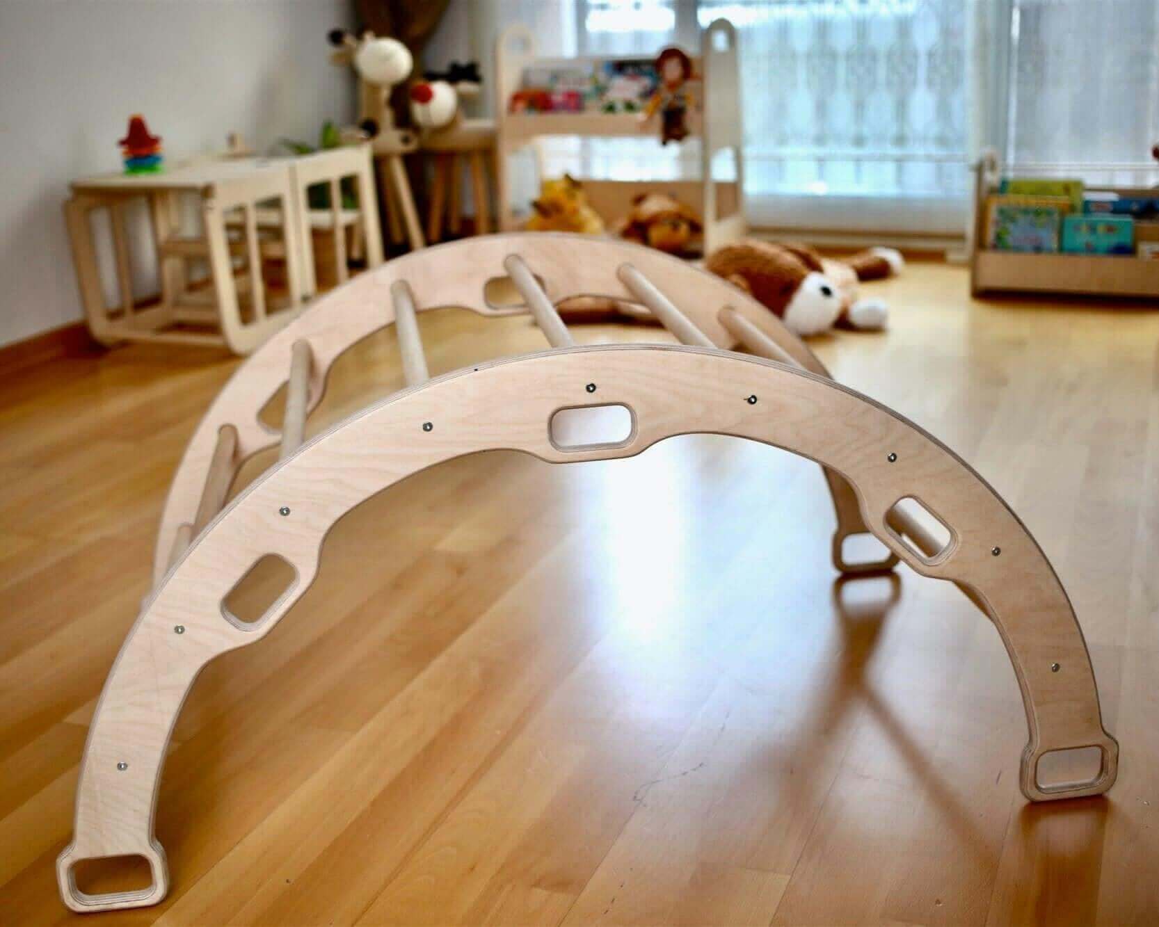 Montessori Climber Set: Arch, Rocker, Ramp, and Pillow Options-2