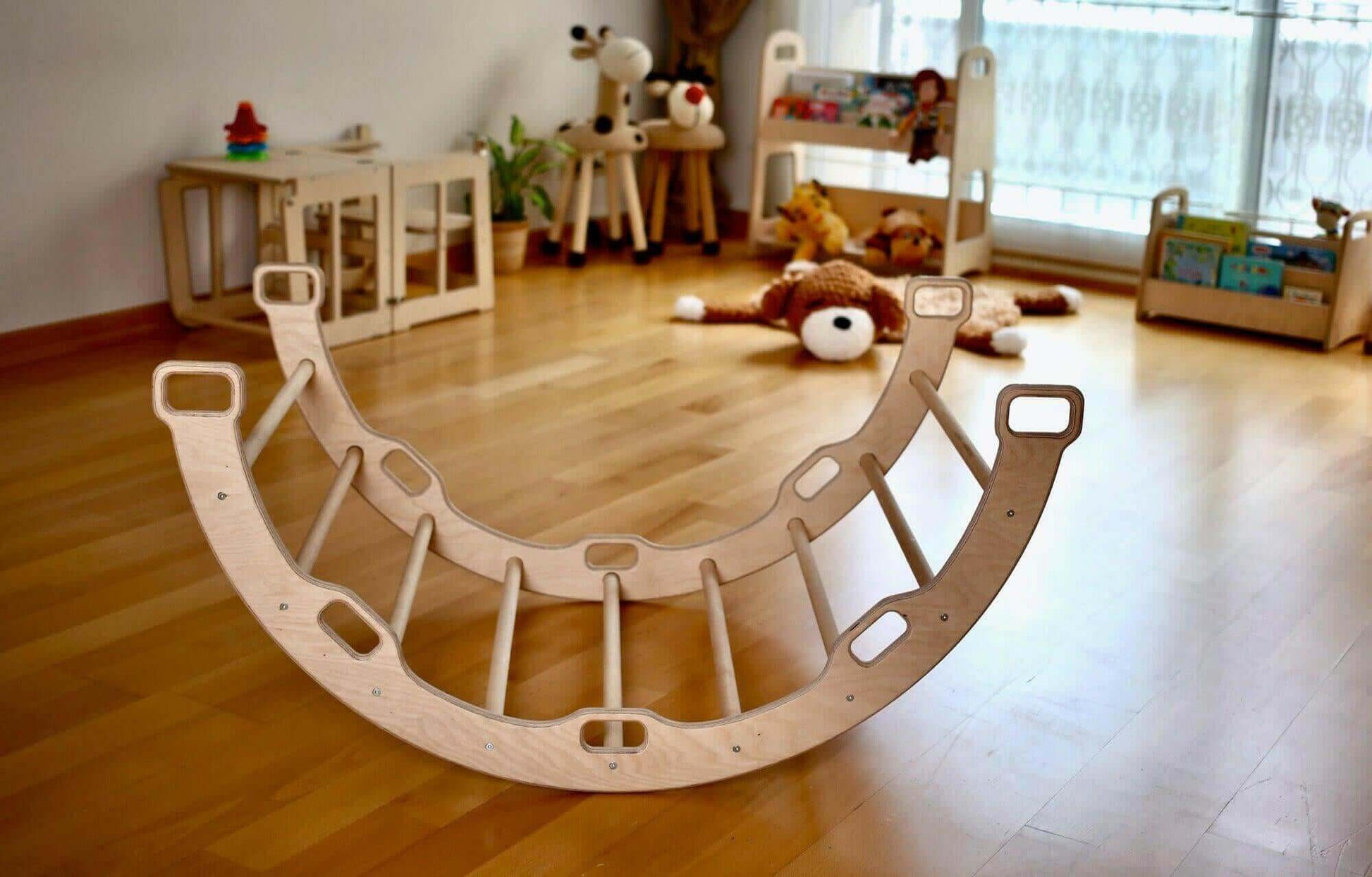 Montessori Climber Set: Arch, Rocker, Ramp, and Pillow Options-4