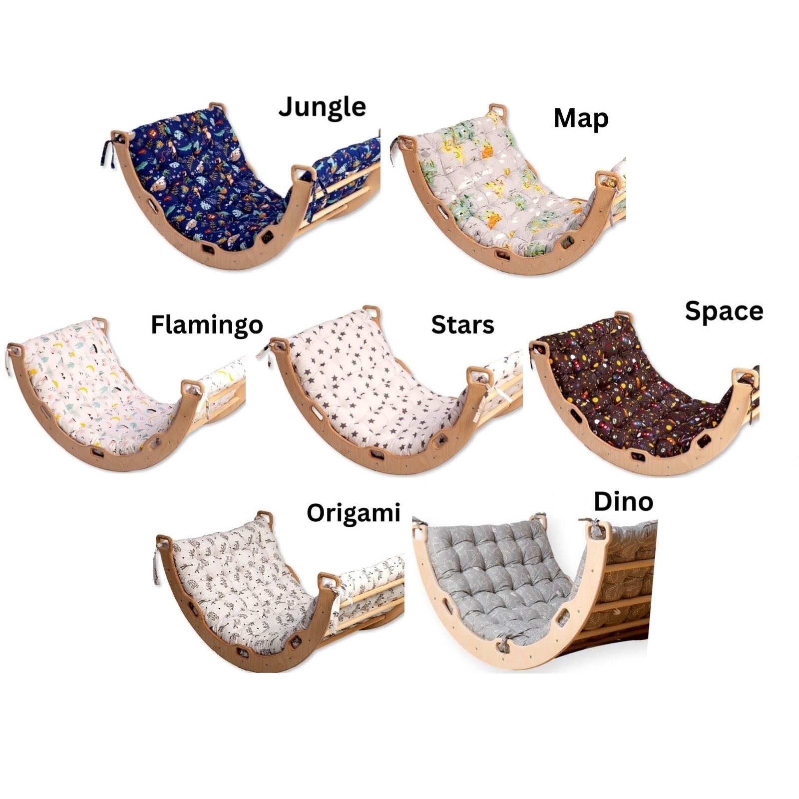 Montessori Climber Set: Arch, Rocker, Ramp, and Pillow Options-3